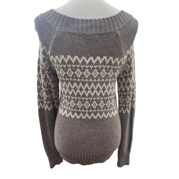 Royal Robbins Women’s Medium Fair Isle Knit Sweater Light Brown Yak Wool Blend - Picture 3 of 9